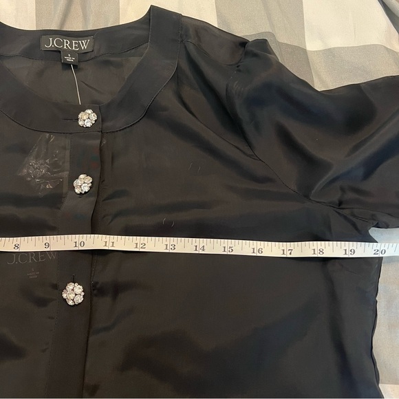 J. Crew Black Blouse with White Button Accents - Picture 11 of 13